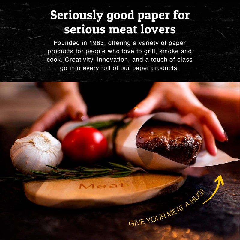 Meat Hugger White Kraft Butcher Paper Roll for Smoker -