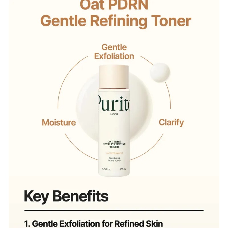 Purito Seoul Oat Pdrn Gentle Refining Tonel 200ml. Todo Tipo