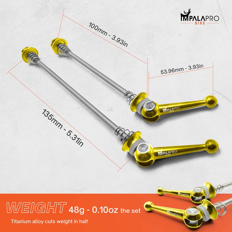 IMPALAPRO Bike Ultralight Titanium Bicycle Quick Release Set - Quick