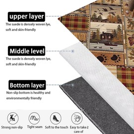 Qmkmyy European Rustic Area Rug for Home Office Decor Lodge Cabin Rugs Non-Slip Kitchen Runner Southwetern Carpets,3'x5'