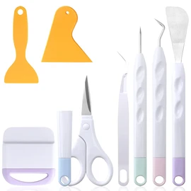 Vinyl Weeding Tools, FineGood 8 Pcs Weeding Tool Set Basic Craft Removal Kit Scissors Scraper Spatula Tweezers Die Cut Card Stock Scrapbooking
