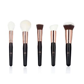 Professional Makeup Brushes 5pc Base Makeup Brush Set - Premium Fiber for Hair, Face and Eye. Brushes for Foundation Powder, Concealers Blush and Contour with Beauty Foundation Blender Brush Set.