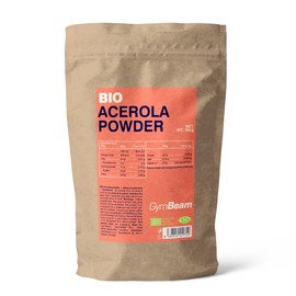 GymBeam Bio Acerola Pulver - Hochwertiges Acerola Pulver mit 510 mg Vitamin C pro Dosis, unterstützt Immunität, fördert Kollagenproduktion, Acerola Pulver Bio, Acerola Kirsche, vegan, 100 g
