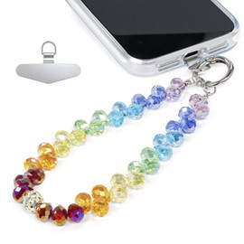 TENOC Beaded Phone Wrist Strap, Cellphone Lanyard Chain, Sparkling Wristlet Bracelet for Women, Multicolor