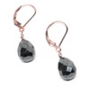 Hematite Faceted Teardrop Lever Back Earrings Gold-Filled