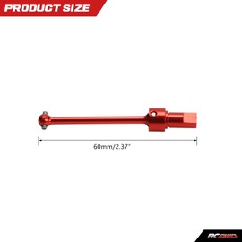 RCAWD Driveshaft & Wheel Hex Assembly for Traxxas LaTrax Teton & Desert Prerunner 1/18 Scale 4WD Monster Truck Upgrades,CVD Axles Shafts Front Rear Parts for#7650#7650R #76064-5#76054-1#76054-5 Red