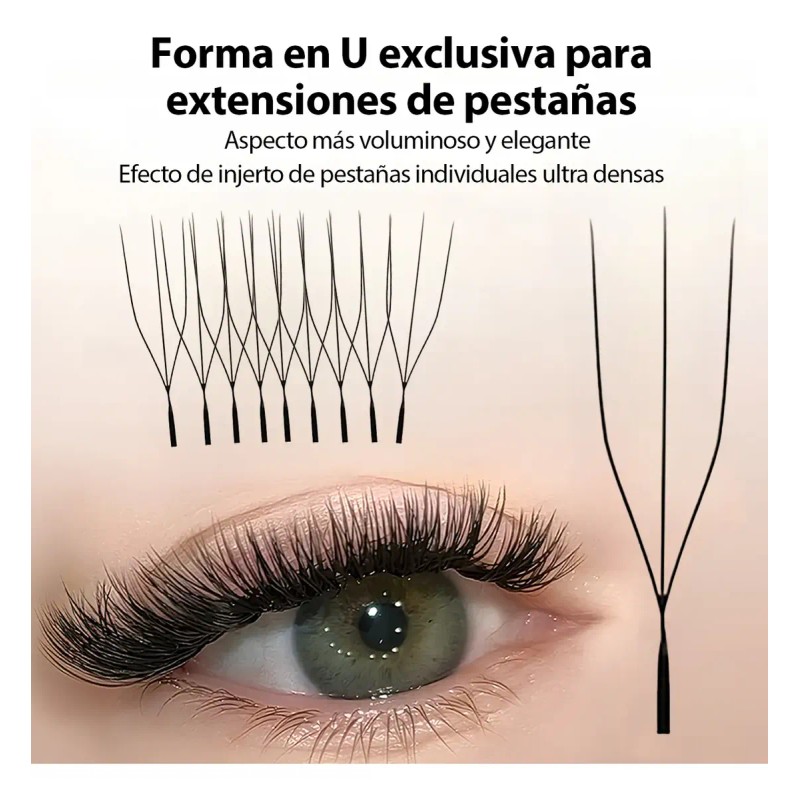 Extensiones De Pestañas Itntfn Mink 3d Forma U Naturales