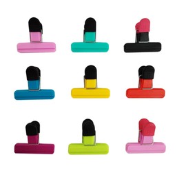 KAY RUK COLOR Food Clips, Bag Clips Set 9Pcs for Food Storage with Air Tight Seal Grip for Bread Bags, Snack Bags and Food Bags