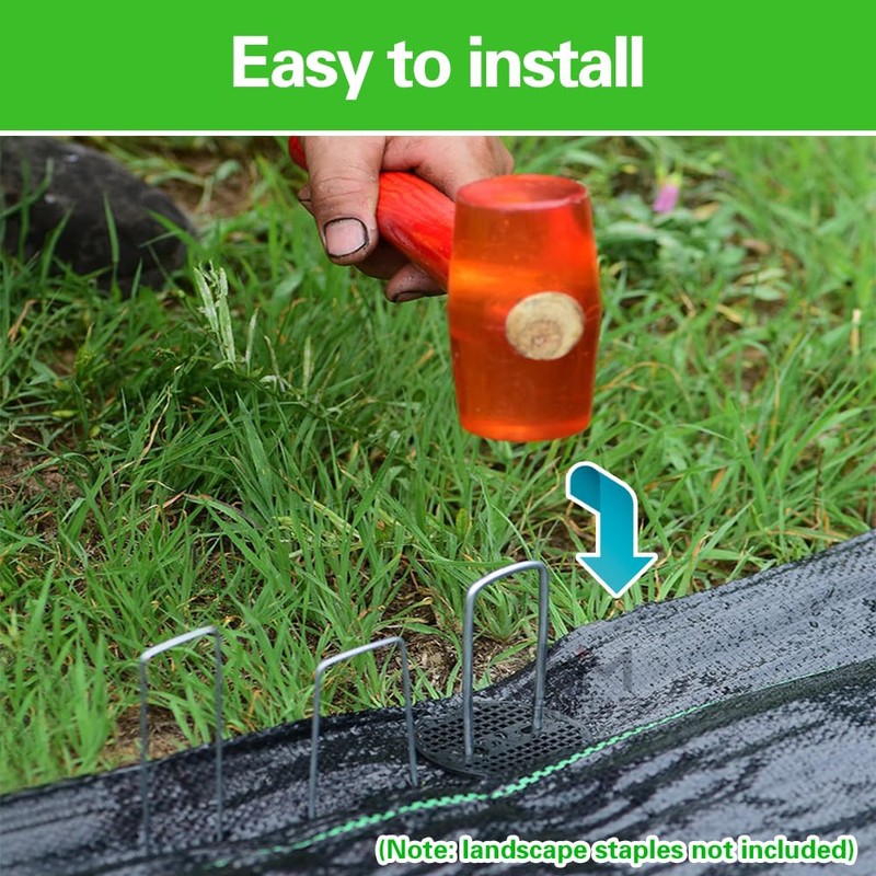 Bakulyor 50pcs Garden Staples Plastic Buffer Washer, Landscape Staple Stakes