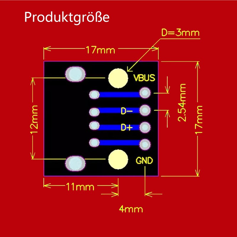 USB Type A Female to DIP Adapter 2.54 mm USB