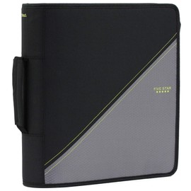 Five Star 3-inch Zipper Binder with Handle, 12-4/5 X 12-1/5 Inches, Colors May Vary (28018)