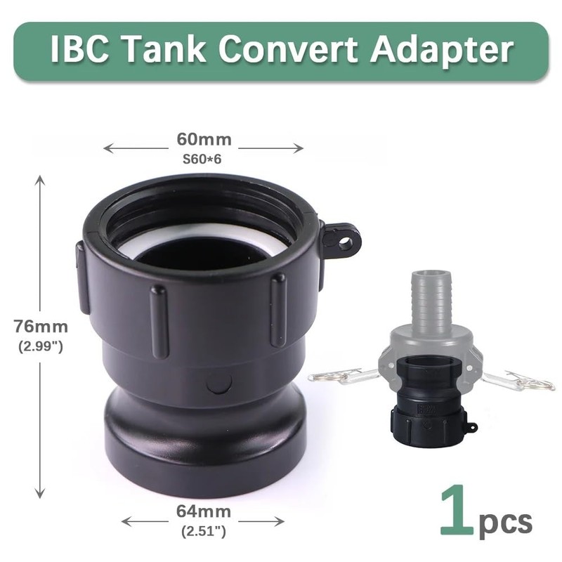 MiJunHD IBC Tank Camlock Adapter S60*6 60mm Coarse Thread Cam
