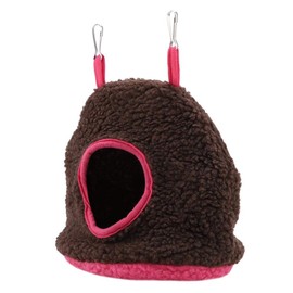 Bird Hammock, Fleece Warm Plush Bird Parrot Hammock Cage Toy Winter Warm Bird Nest House Hut for Budgies Parakeets Cockatoo Conure [Dark Brown]