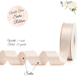 DINDOSAL Satin Ribbon - 1 Inch Silk Ribbon for Christmas Tree Decorations, Wedding Decor, Gift Wrapping and Crafts - 25 Yards