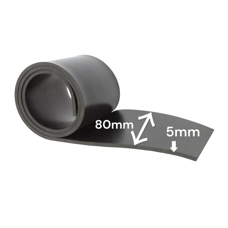 1000 mm x 80 mm x 5 mm rubber pad,