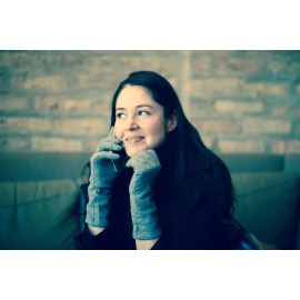 toki moon CLEARANCE!!! Womens Fall Winter Wool Blend Short Arm Gloves Sz  X-Large - Grey