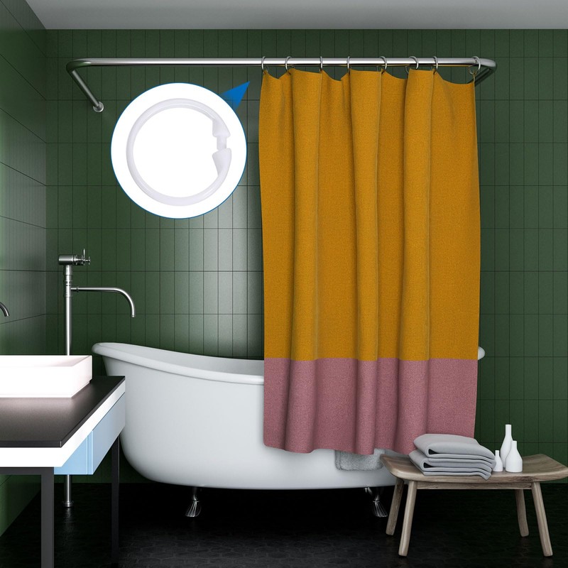 Sourcing Map 12 Pcs Shower Curtain Rings, O-Shaped Plastic Rings
