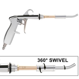 WYNNsky Car Clean Gun, High Flow Air Gun with Trumpet Nozzle and Brush Nozzle, 360 Degree Swviel Aluminum Tube