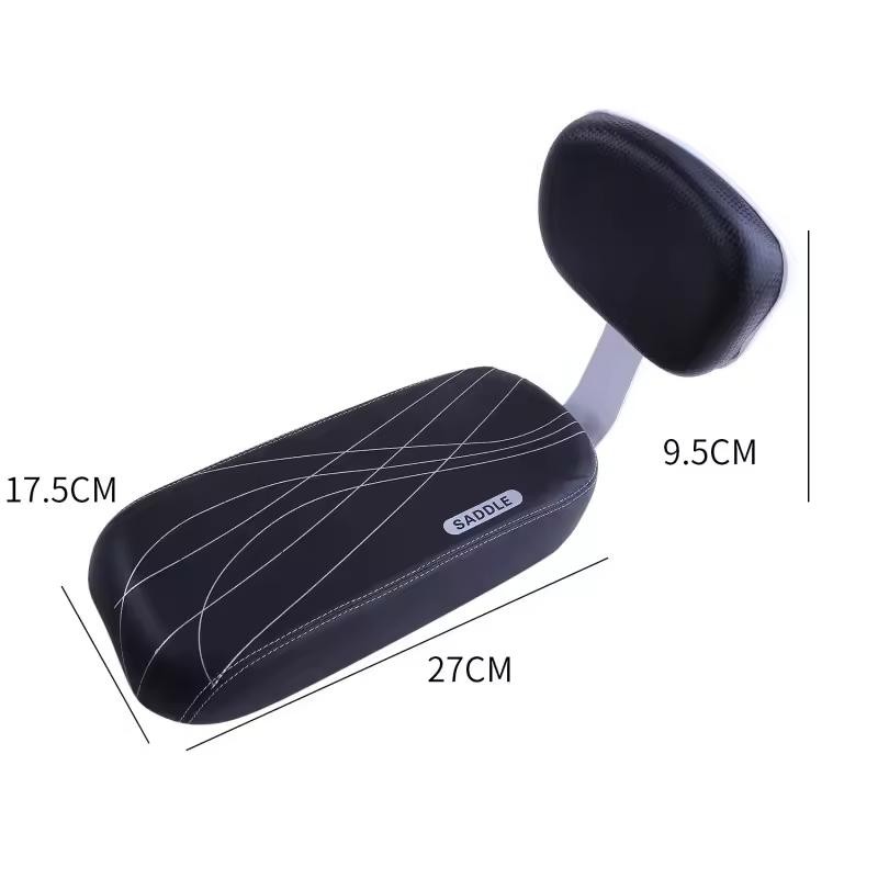 Bicycle Rear Rack Cushion for Passenger Seating – Padded Black