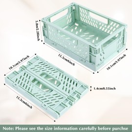 Jeffdad 3 Pack Pastel Crates, Collapsible Plastic Storage Baskets Mini Crates for Bedroom Office Classroom Kitchen Desktop Drawer Shelf (6 x 3.9 x 2.2in