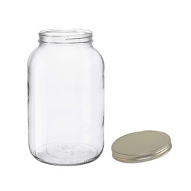 North Mountain Supply 1 Gallon Glass Jar Wide Mouth with Gold Metal Lid - USDA, BPA-Free, Made in The USA - for Fermenting, Storing, Canning, and Much More!
