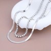Cimenexe Punk Layered Tennis Chain Choker Necklace Silver Herringbone Chain