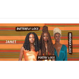 Janet Collection Crochet Braids Nala Tress 3X POETRY BOB LOCS 10" 12" 14" (BUTTERFLY LOCS SERIES) (OET1B/30)