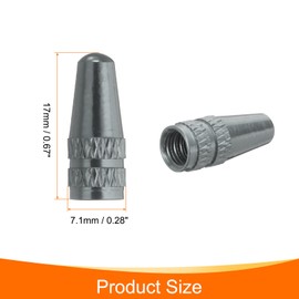 sourcing map 10pcs Bike Valve Caps Anodized Aluminum Road Bicycle Air Tire Valve Caps Dust Caps for MTB Road Racing Bicycle, Grey