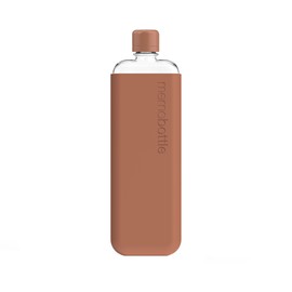 memobottle SLIM (Terracotta) Bundle - 15oz (450ml) - Bottle, silicone sleeve & lid | Sleek, Slim & Flat Water Bottle for Bags, Laptops | BPA Free Tritan | Ideal for Gym| Modern, Minimalist
