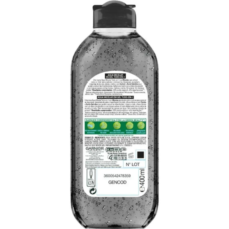 Agua Micelar Jelly Carbón Facial 400 ml Garnier