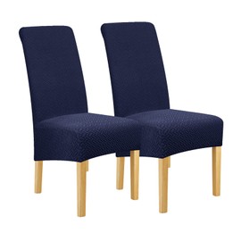 Lellen XL Size Stretch Chair Covers for Dining Room Large Dining Room Chair Slipcovers Dining Chair Covers Kitchen Reusable Parsons Side Chair Slipcover Soft Protector Set of 2,Navy