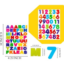 60 Sheets 2520 Pieces Christmas Letter Stickers and Number Stickers Self-Adhesive Colorful Stickers for Kid's DIY Art Projects Crafting,Decals for Sign, Grad Cap Decoration, Classroom Decor