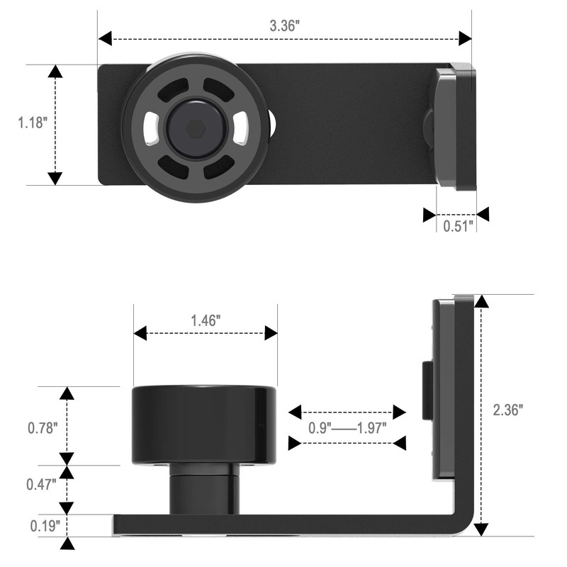CCJH Sliding Barn Door Floor Guide Adjustable Wall Mounted Bottom
