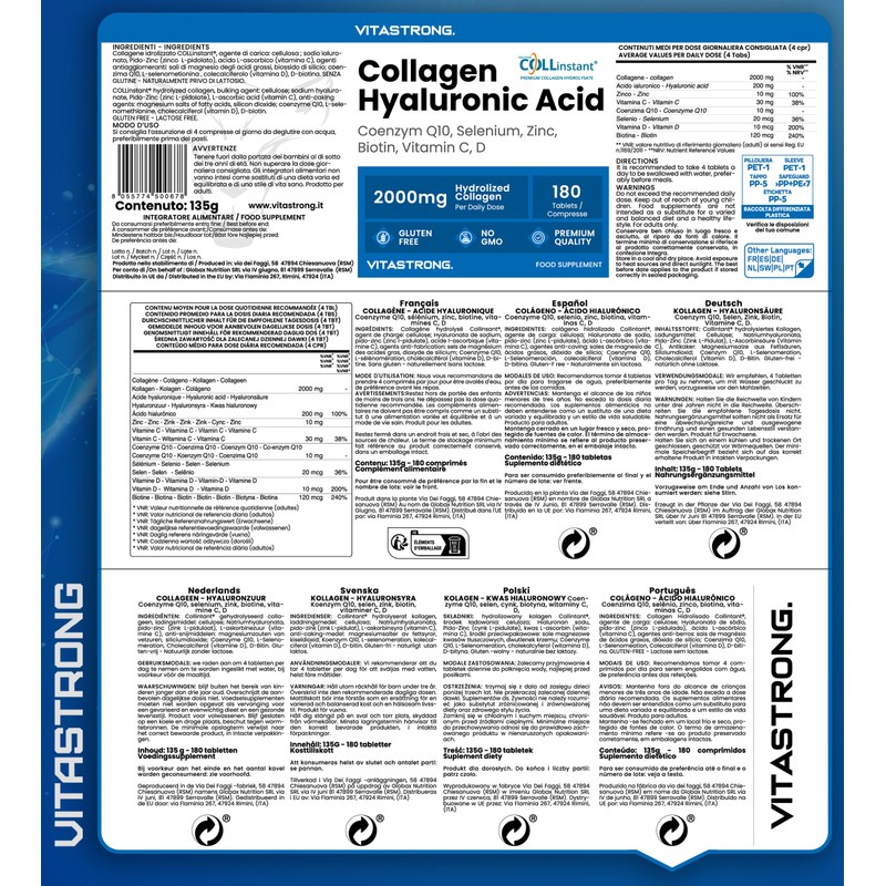 Vitastrong Collagen Complex Type I & III with Hyaluronic Acid