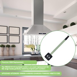 WB24X10115 Downdraft Vent Up/Down Switch-Compatible with GE Range Hood-Replaces AP3203483,AP3206358,1086006,AH953533,EA953533,PS953533,WB07X11200-Direct OEM Replacement Touchpad