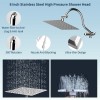 Hibbent All Metal Shower Head,High Pressure Rainfall Shower Head,with Handheld