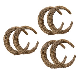 BESTOYARD 6 Pcs Rattan Garland Crescent Moon Grapevine Wreath Moon Garland Wedding Hanging Wreath Miniture Decoration Wedding Decorations Vine Branch Rattan Modeling Artificial Flower Iron