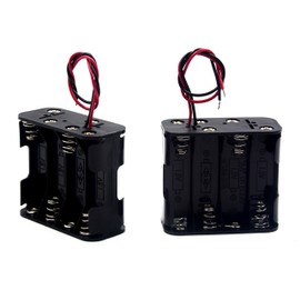 LampVPath (Pack of 2 8 AA Battery Holder, 12V Battery Holder with Leads-Double Layers (Each Layer Loads Four aa Batteries)