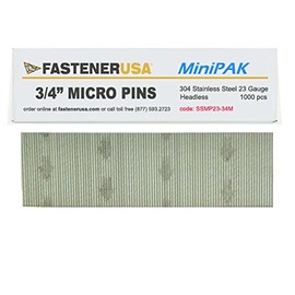 3/4" Micro PIN Nails 23 Gauge 304 Stainless Steel 1M MiniPak