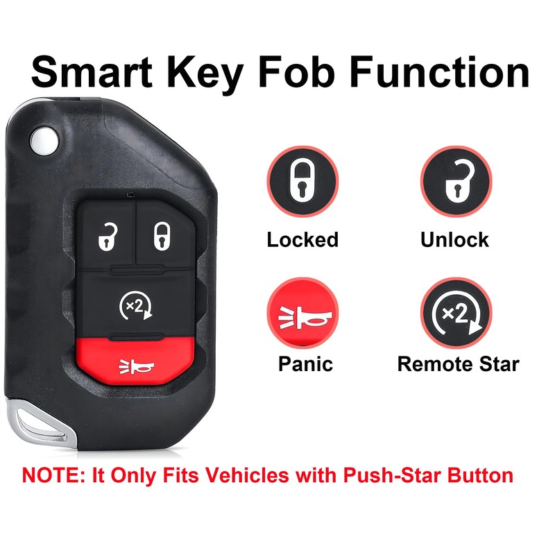 Smart Key for Jeep Wagoneer Gladiator 2018-2021，YIKEBALOG 4utton Proximity Remote