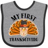 inktastic My First Thanksgiving Cute Turkey Pilgrim Hat Baby Bib