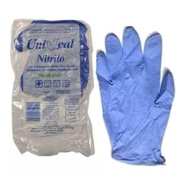 UniSeal Guantes De Nitrilo Estériles 100 Pzas Color Azul Talla G