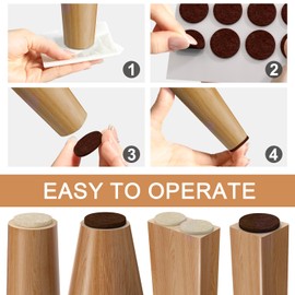 Chair Leg Floor Protectors, 48 PCS 1inch,Felt Furniture Pads, Furniture Sliders,Non Slip Pads Grippers,Under Couch Blocker,Chair Leg Pads,Furniture stoppers,Cabinet Bumpers (Brown, 1")