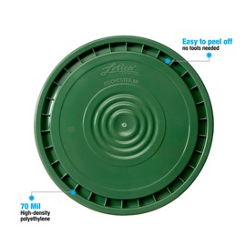 Consolidated Plastics Food Grade Easy Peel Lids for 3.5, 5, 6 and 7 Gallon Buckets (12 Pack) BPA Free Reusable Pail Lids, Durable HDPE, Made in USA (Green)