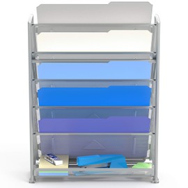 SimpleHouseware 6 Tier Wall Mount Document Letter Tray Organizer, Silver