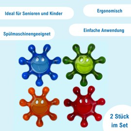 Koziol SUNNY Screw Cap Opener Pack of 2 - Bottle Opener for PET Screw Caps of Reusable Bottles | Ergonomic, Dishwasher Safe, Ideal for Seniors and Children (Orange)