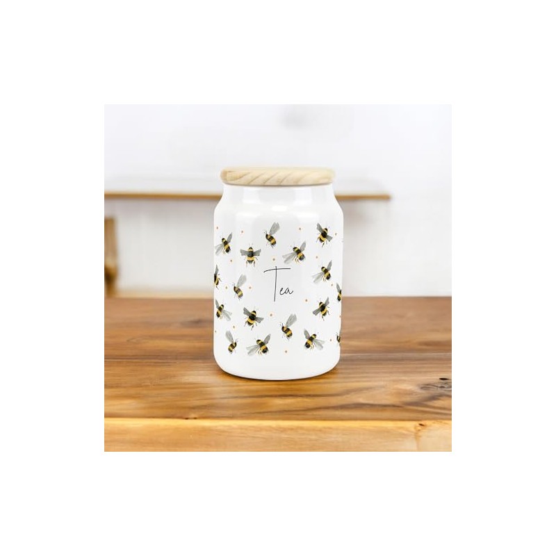 Purely Home Scattered Bees Ceramic Sugar Storage Canister - Bumblebee
