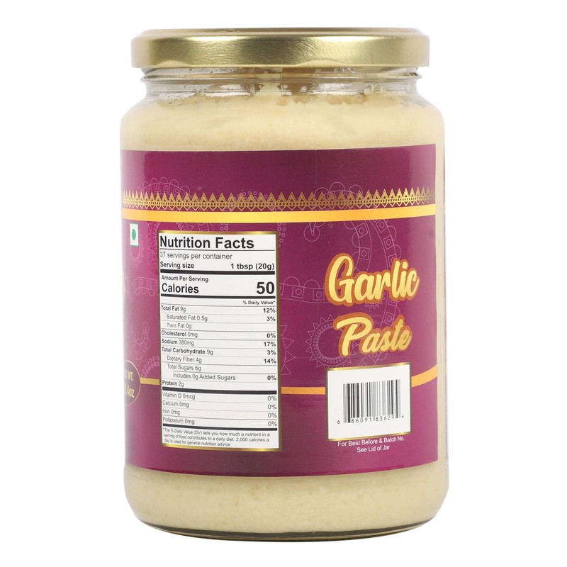 TAJ Premium Garlic Paste,Fresh Garlic Cooking Paste, 750g