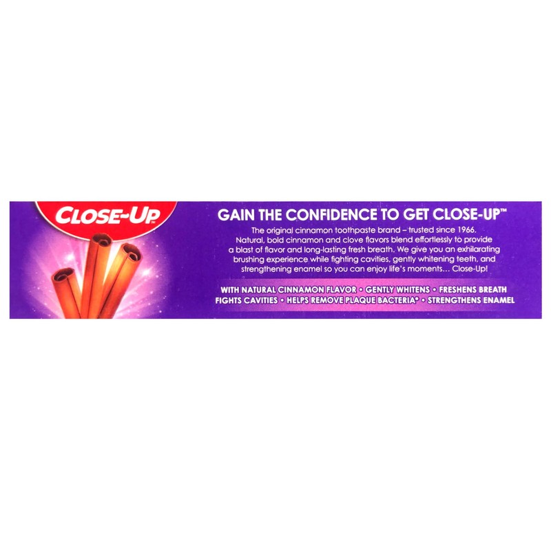 Close-Up Anticavity Fluoride Toothpaste, Freshening Cinnamon Burst Red Gel, 6