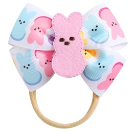 Bunny Hair Bow Pink Rabbit Bowknot Ribbon Easter Spring Hair Accessories 1PC Headband for Baby Girls